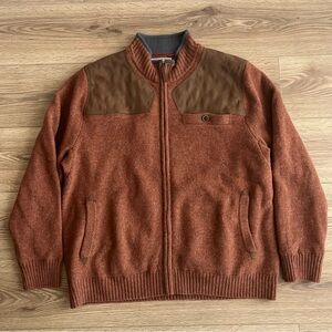 Men's Shetland Wool Windproof Zip Sweater